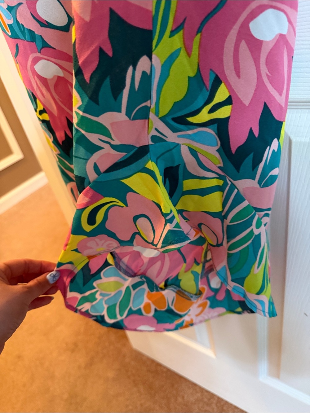 Colorful Floral Off-Shoulder Jumpsuit - Picture 4 of 4